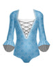 Marie Antoinette Square Neck Leotard with Cuff