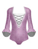 Marie Antoinette Square Neck Leotard with Cuff