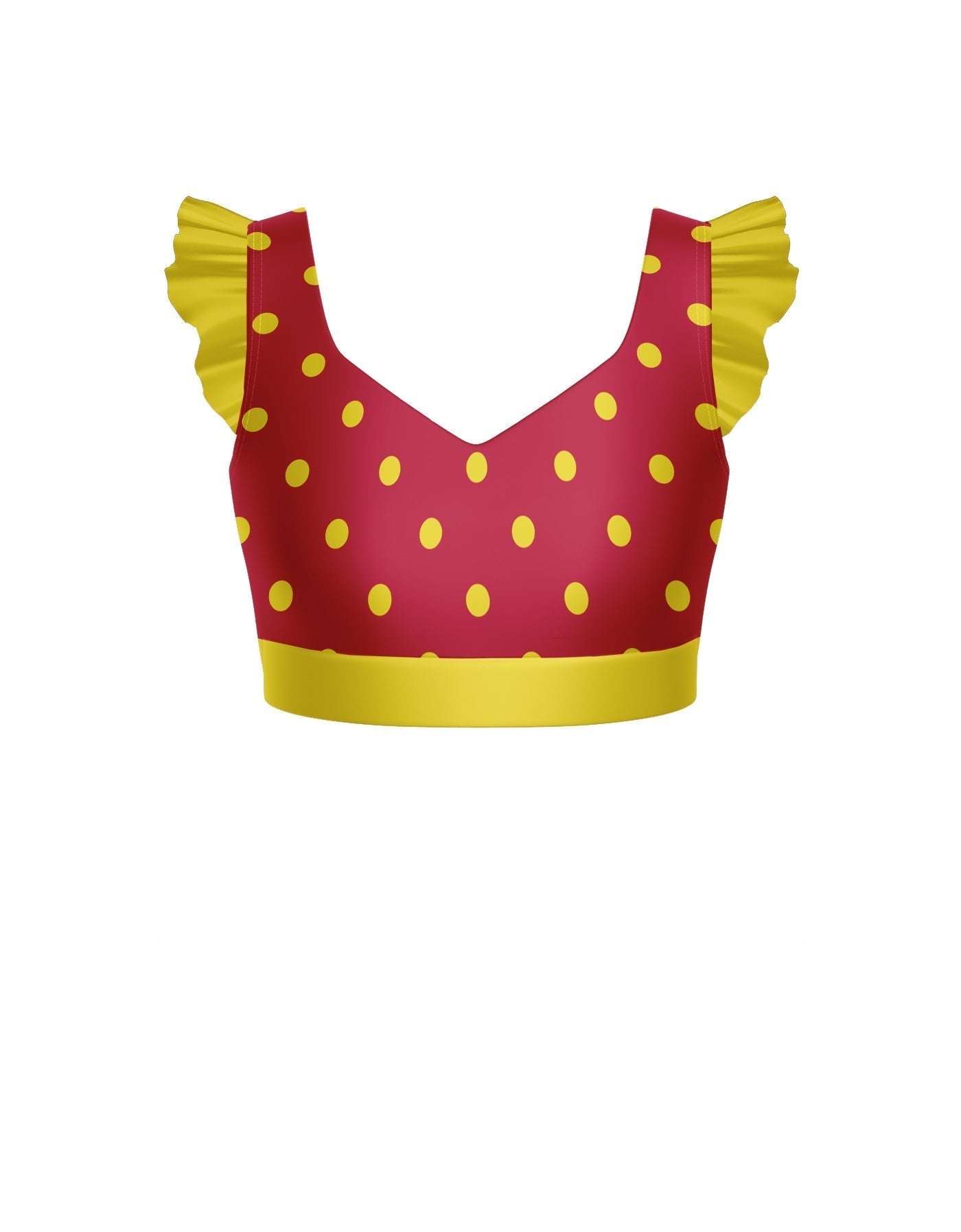 Surfin USA Sweetheart Crop Top Gather Sleeve
