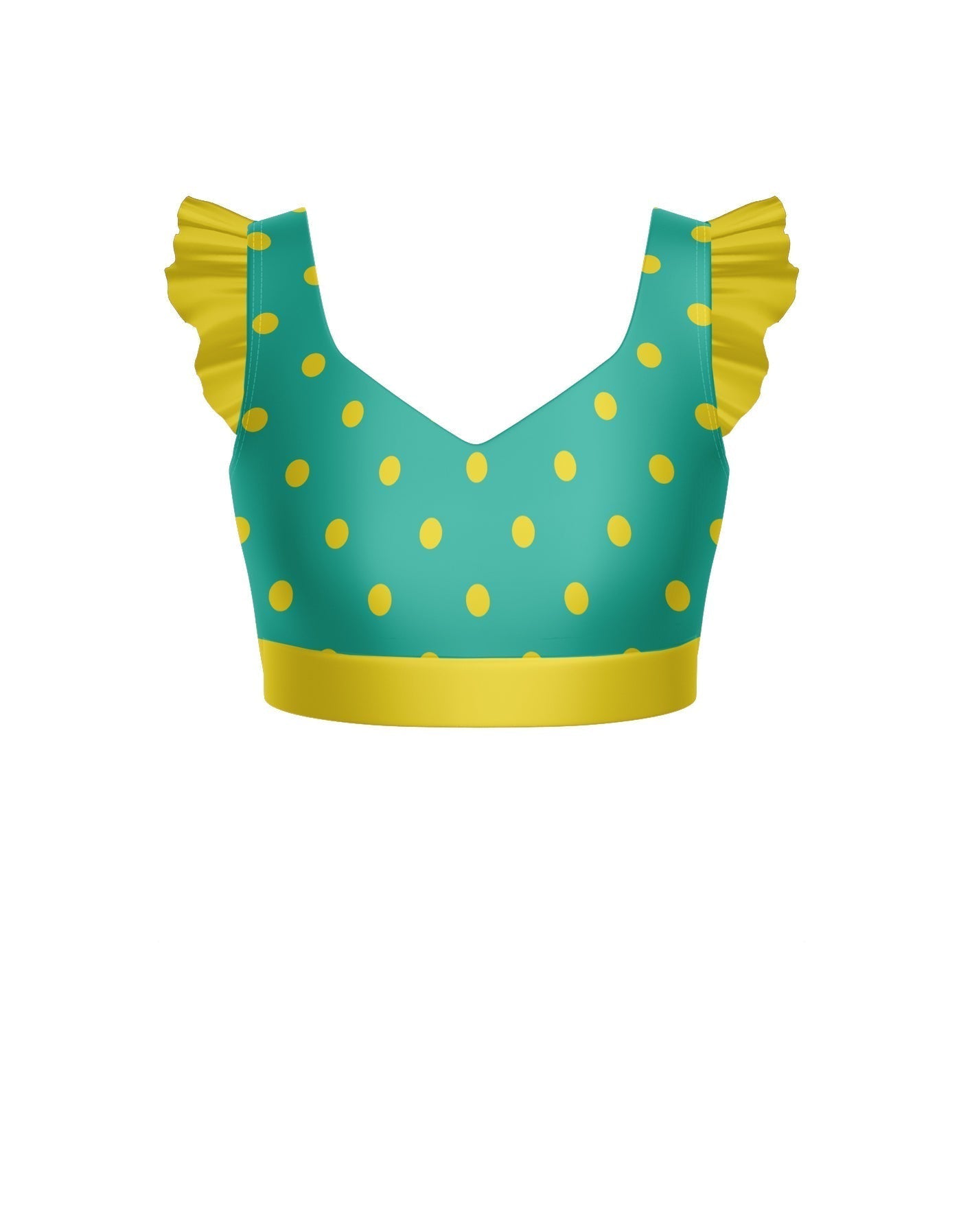 Surfin USA Sweetheart Crop Top Gather Sleeve
