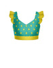 Surfin USA Sweetheart Crop Top Gather Sleeve