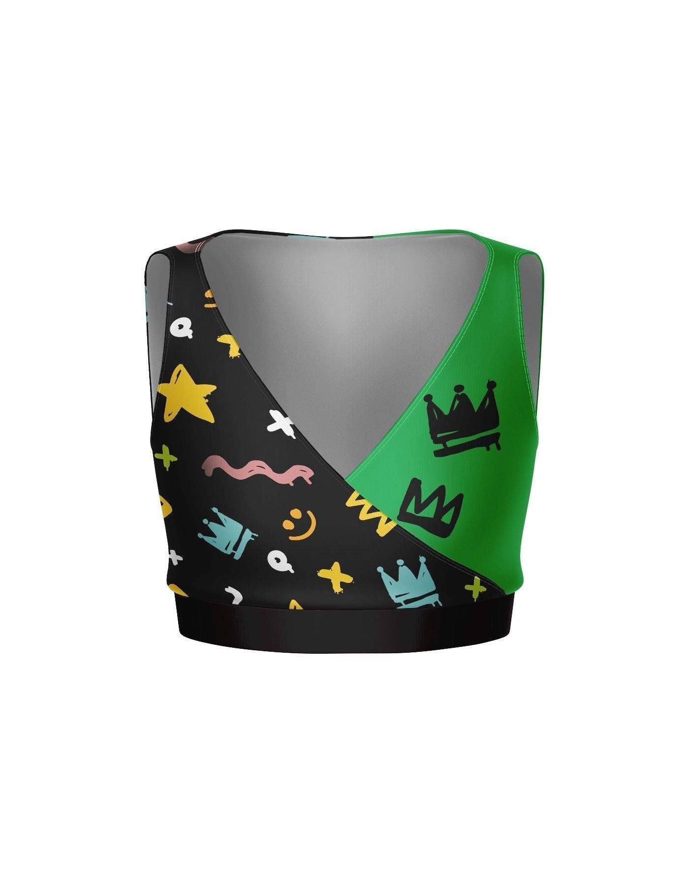 2 Tone Crossover Crop Top