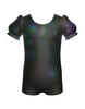 Solid Hologram Puff Sleeve Biketard