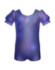 Solid Hologram Puff Sleeve Biketard