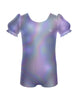 Solid Hologram Puff Sleeve Biketard