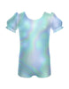 Solid Hologram Puff Sleeve Biketard