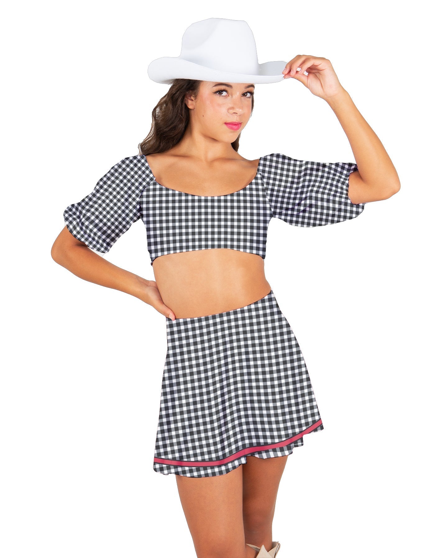 Nashville Peasant Sleeve Tie Up Crop Top