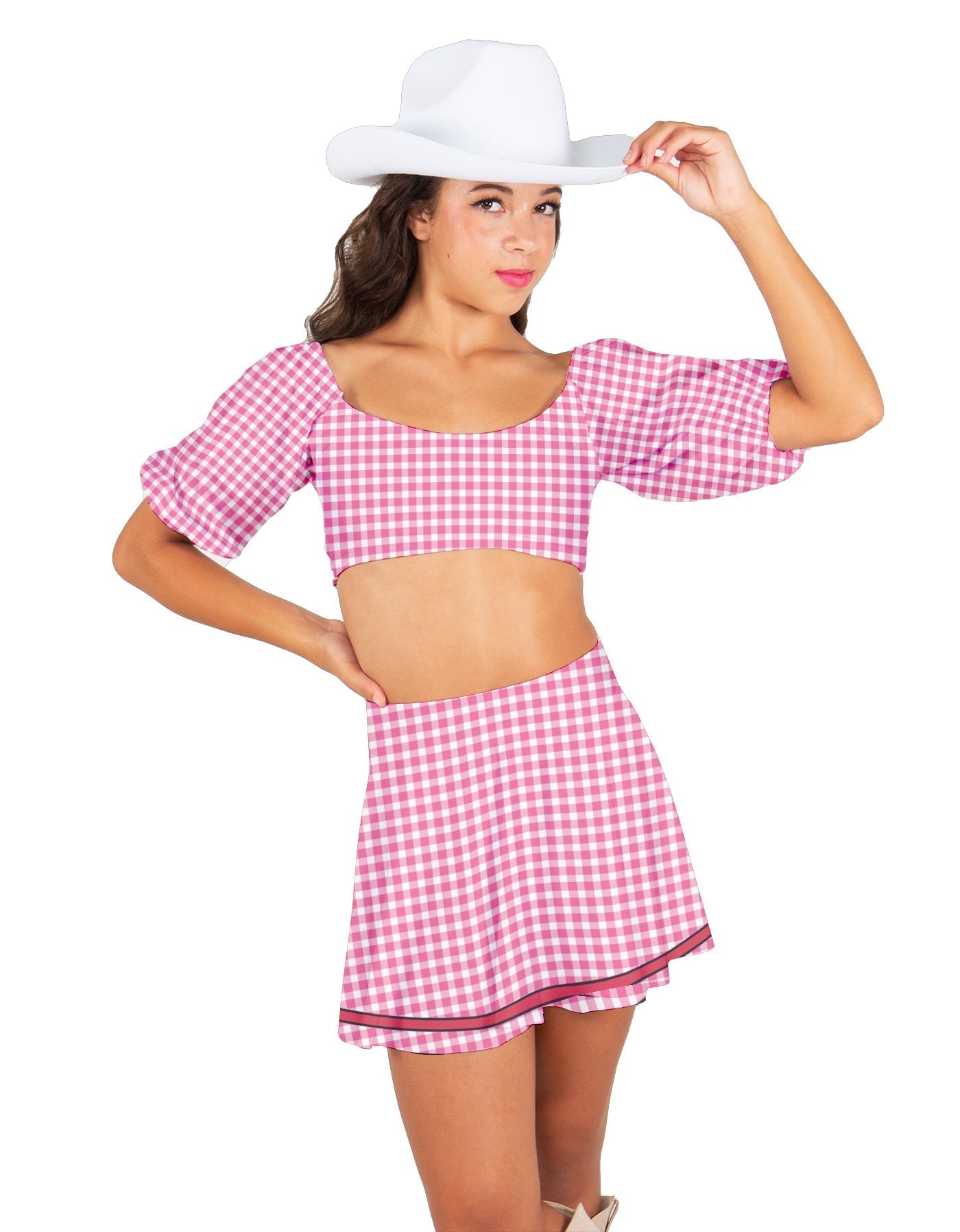 Nashville Peasant Sleeve Tie Up Crop Top
