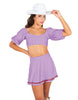 Nashville Peasant Sleeve Tie Up Crop Top