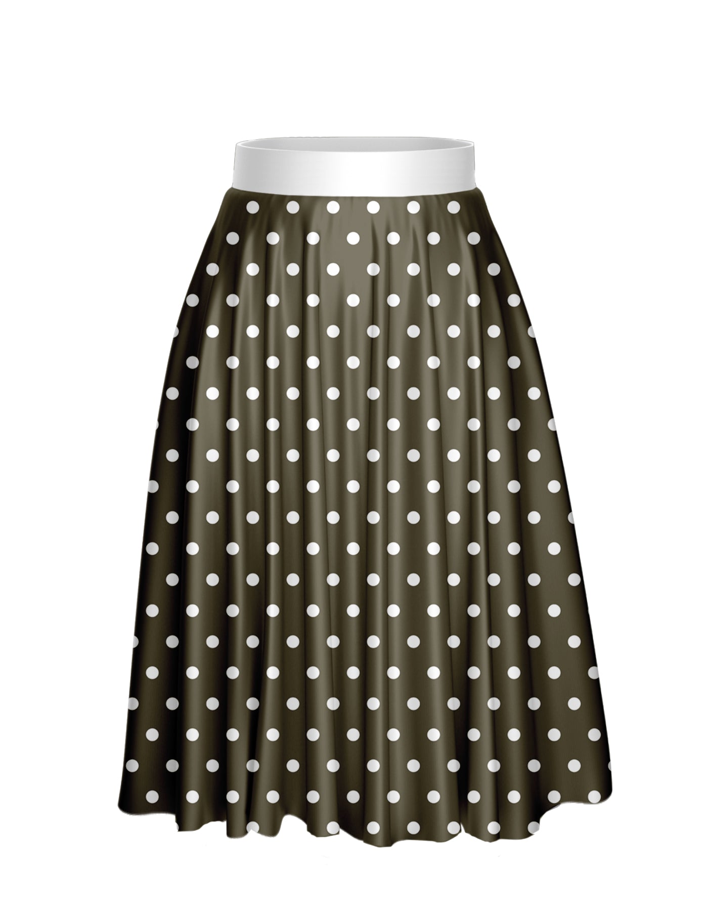 Guys and Dolls Calf Length Character Skirt with Tall Waistband