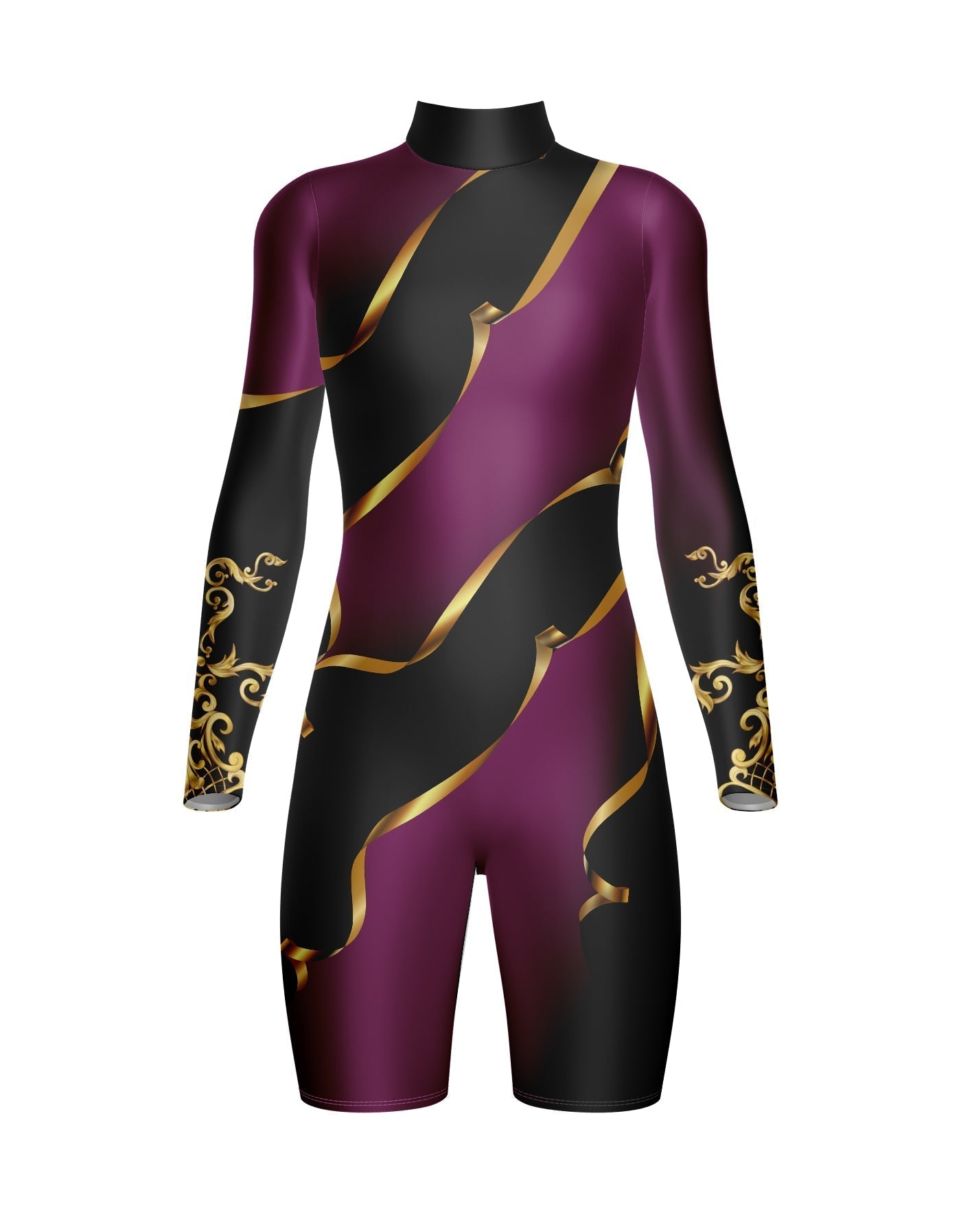 Euro Cut Outs TNeck LS BikeShort Biketard