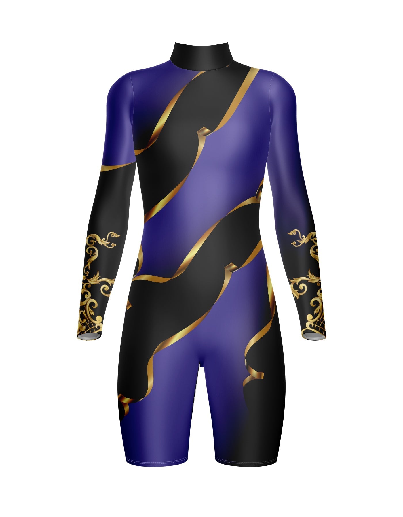 Euro Cut Outs TNeck LS BikeShort Biketard