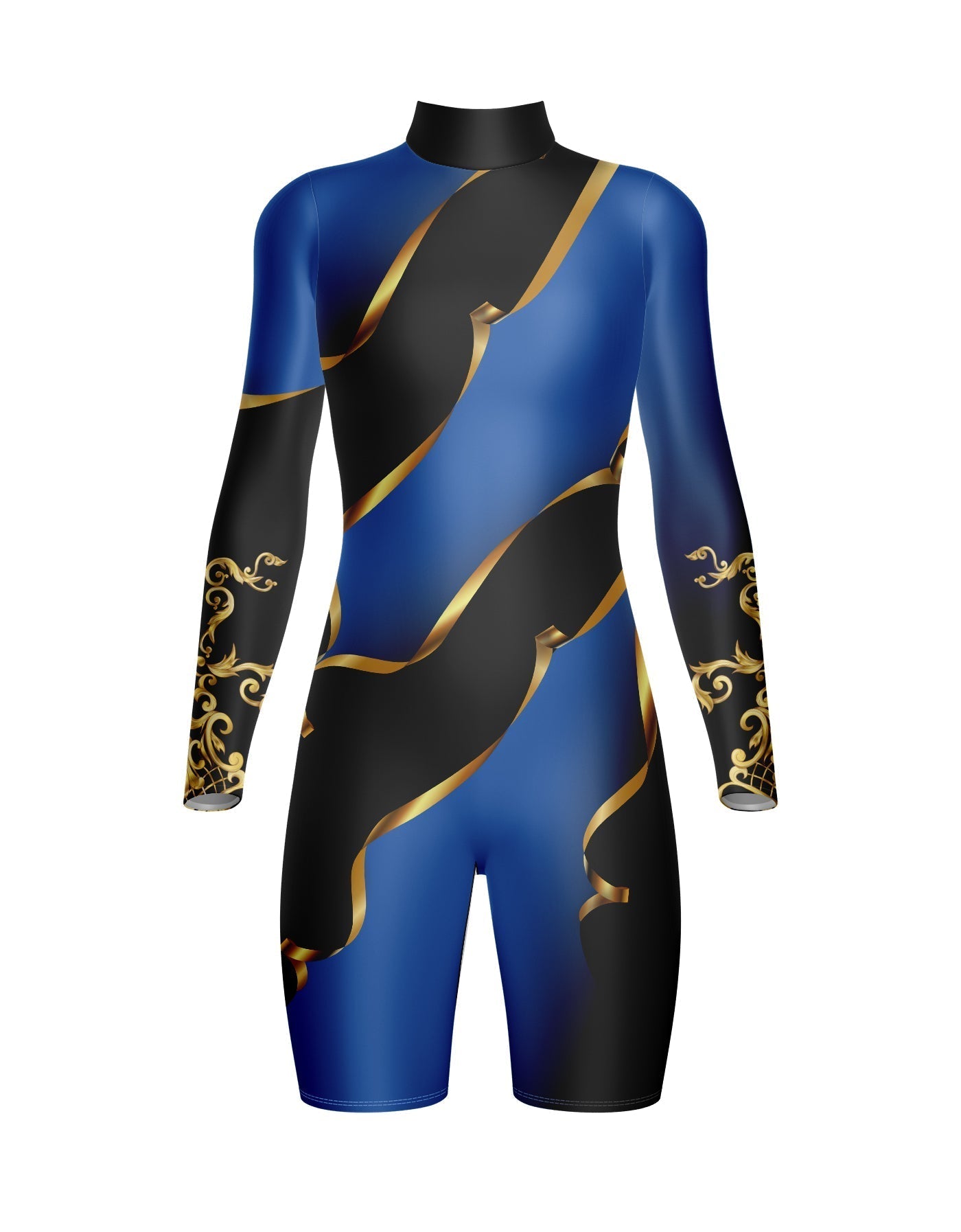 Euro Cut Outs TNeck LS BikeShort Biketard