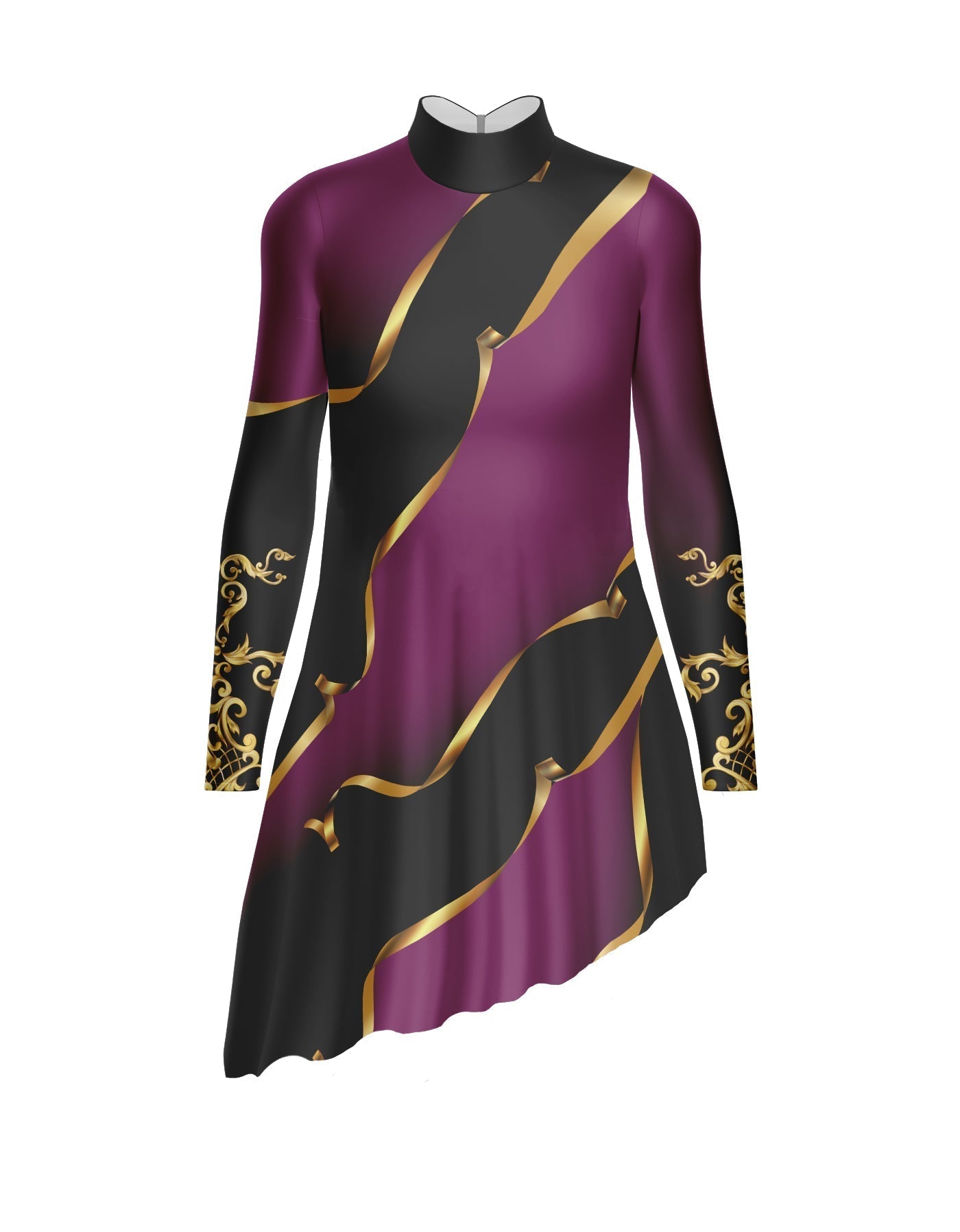Euro Cut Outs LS TNeck Tunic Asymmetric Skirt