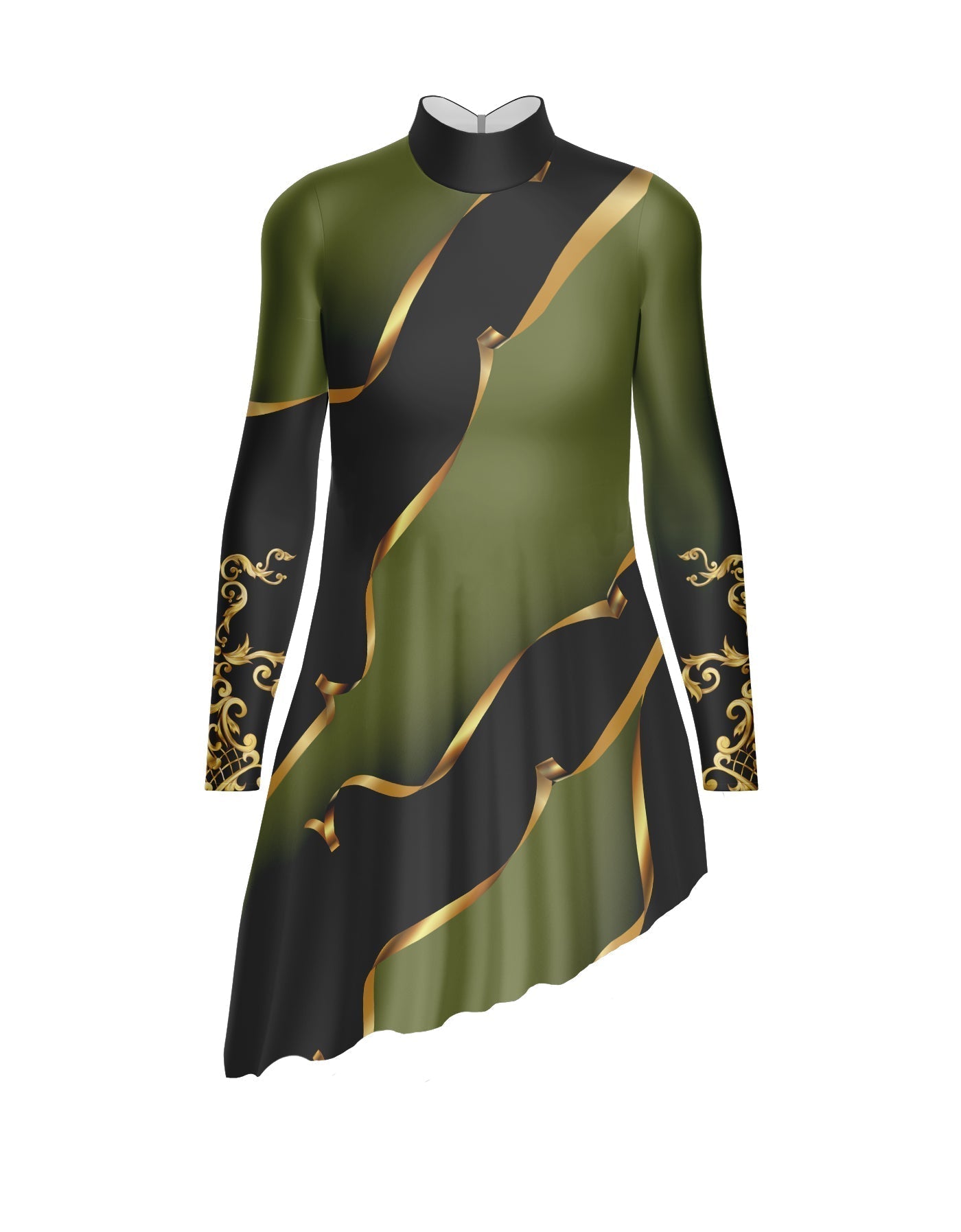 Euro Cut Outs LS TNeck Tunic Asymmetric Skirt