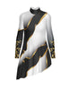 Euro Cut Outs LS TNeck Tunic Asymmetric Skirt