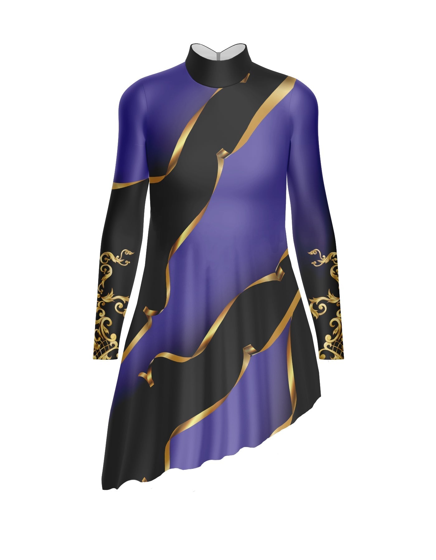 Euro Cut Outs LS TNeck Tunic Asymmetric Skirt