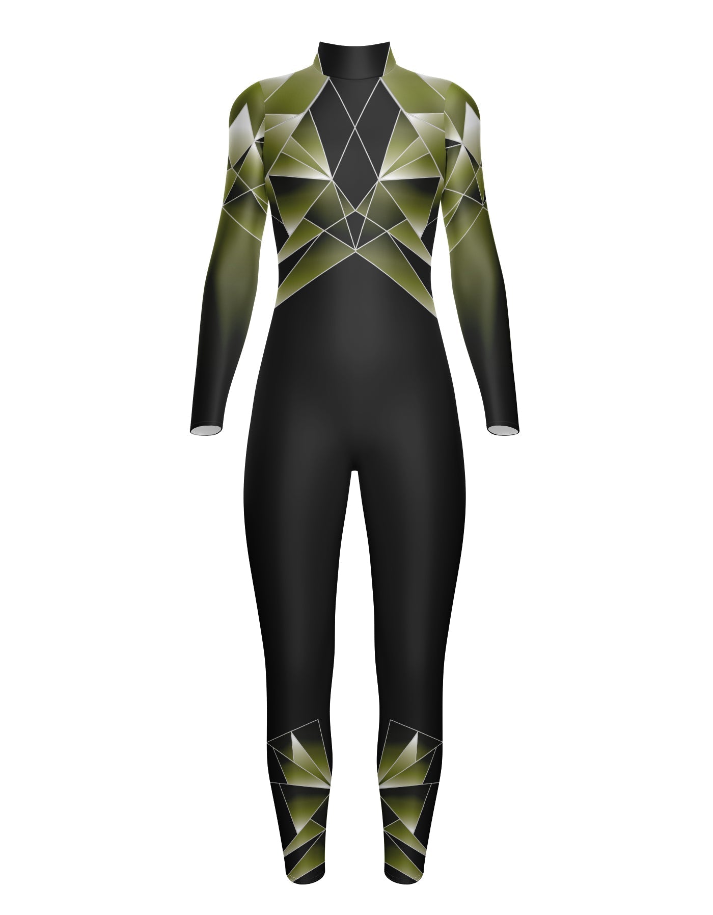 Ombre Prism LS TNeck Zipper Back Unitard
