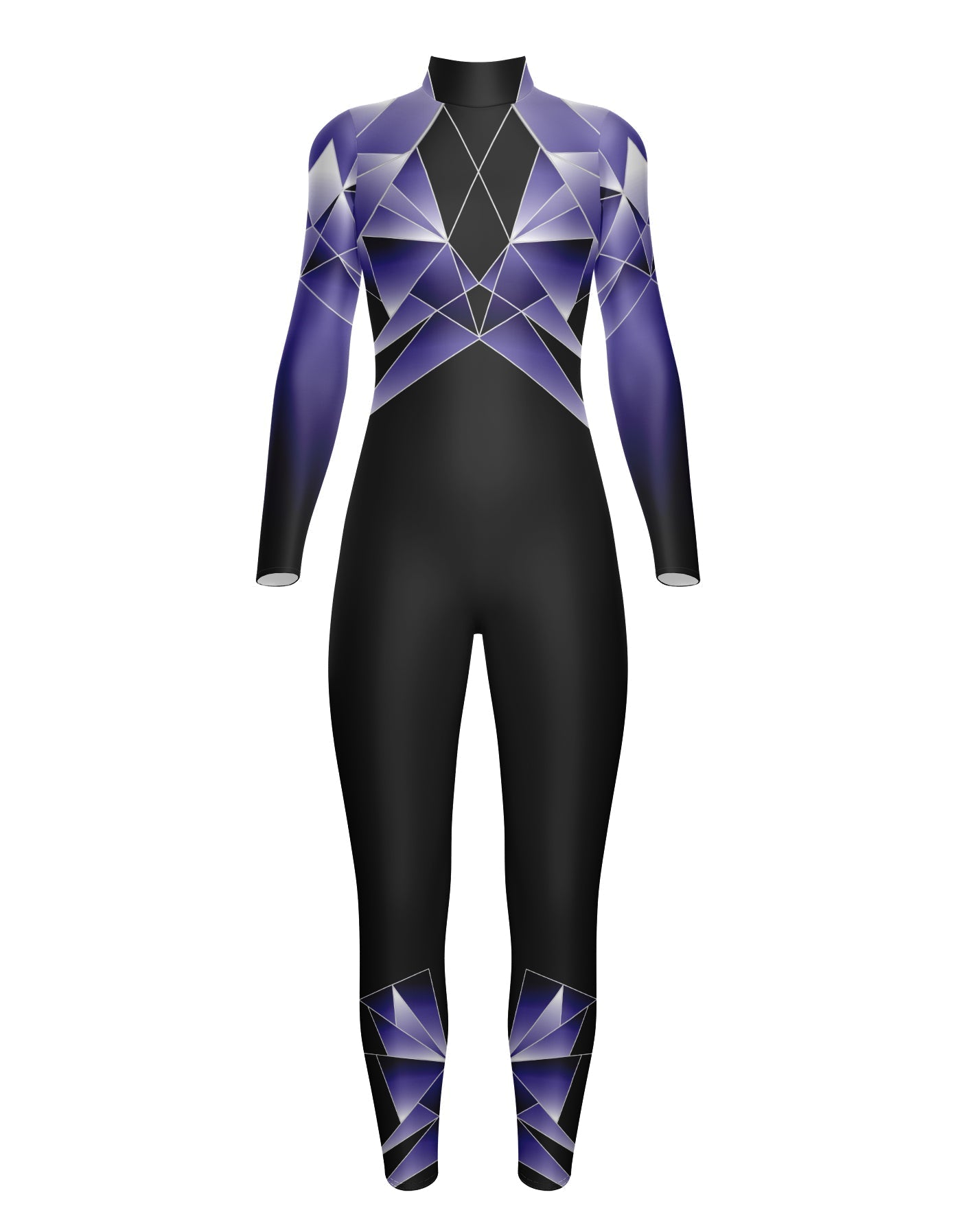 Ombre Prism LS TNeck Zipper Back Unitard