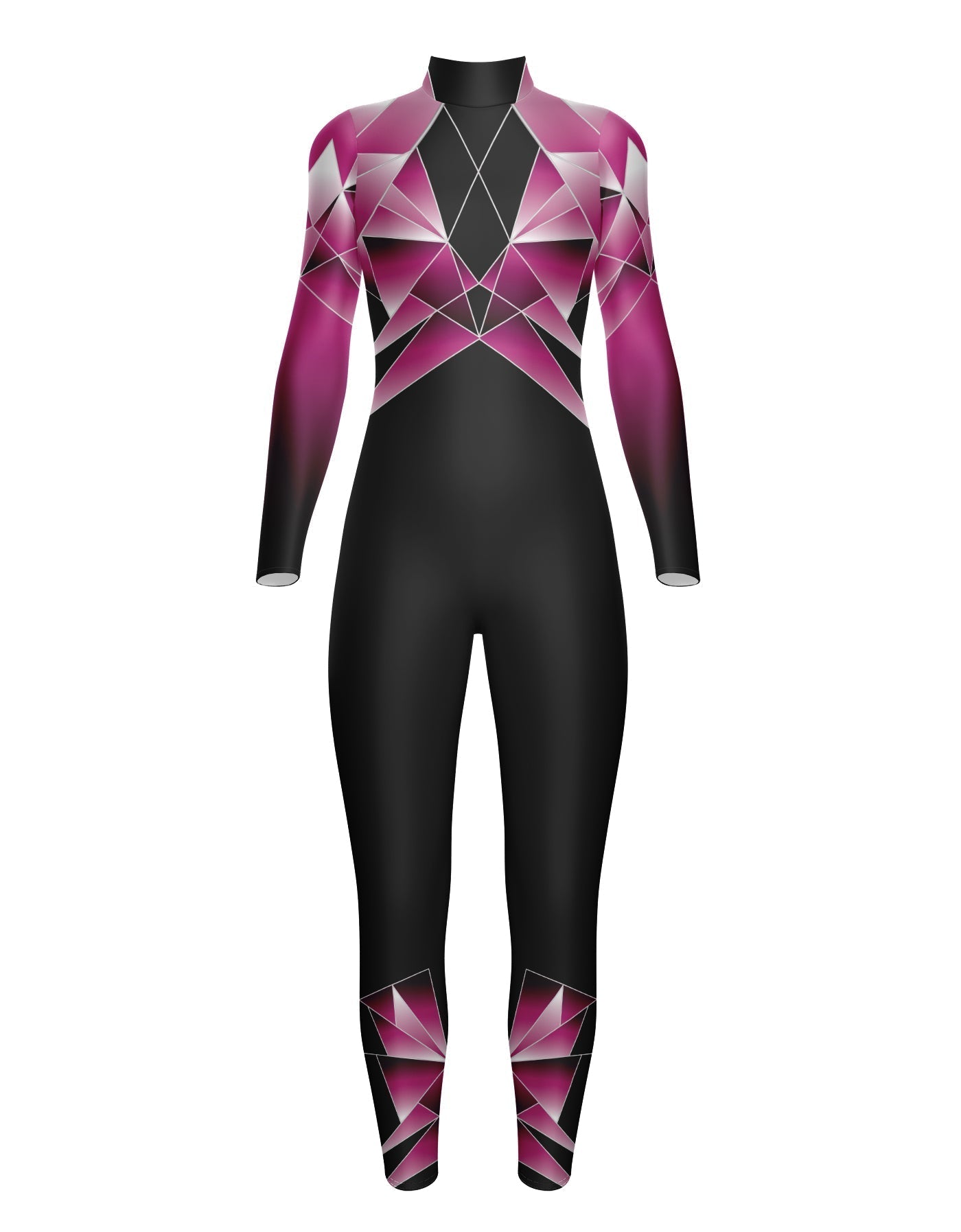 Ombre Prism LS TNeck Zipper Back Unitard