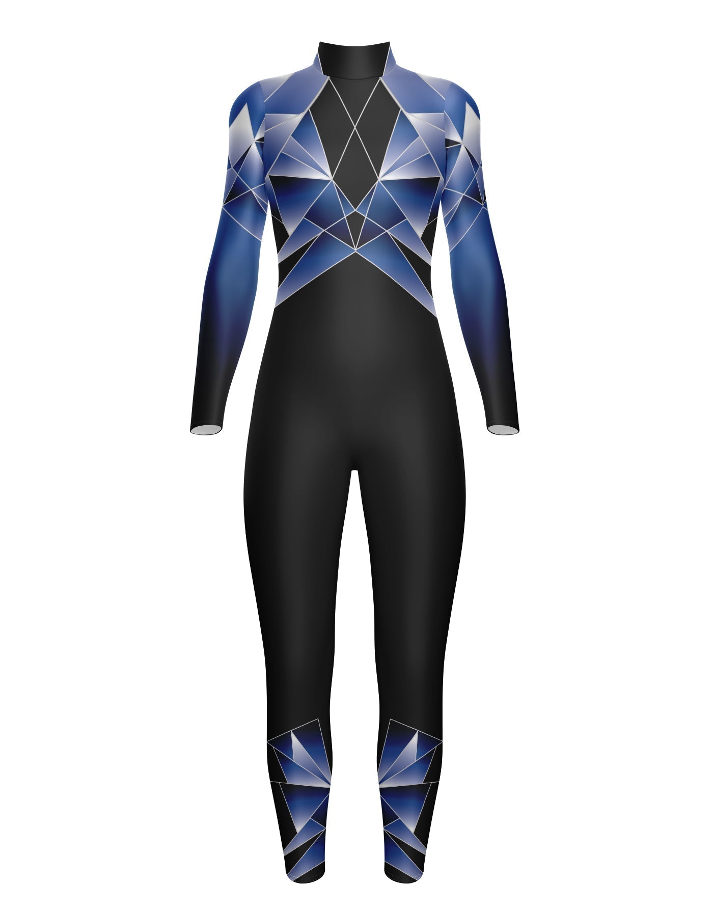 Ombre Prism LS TNeck Zipper Back Unitard