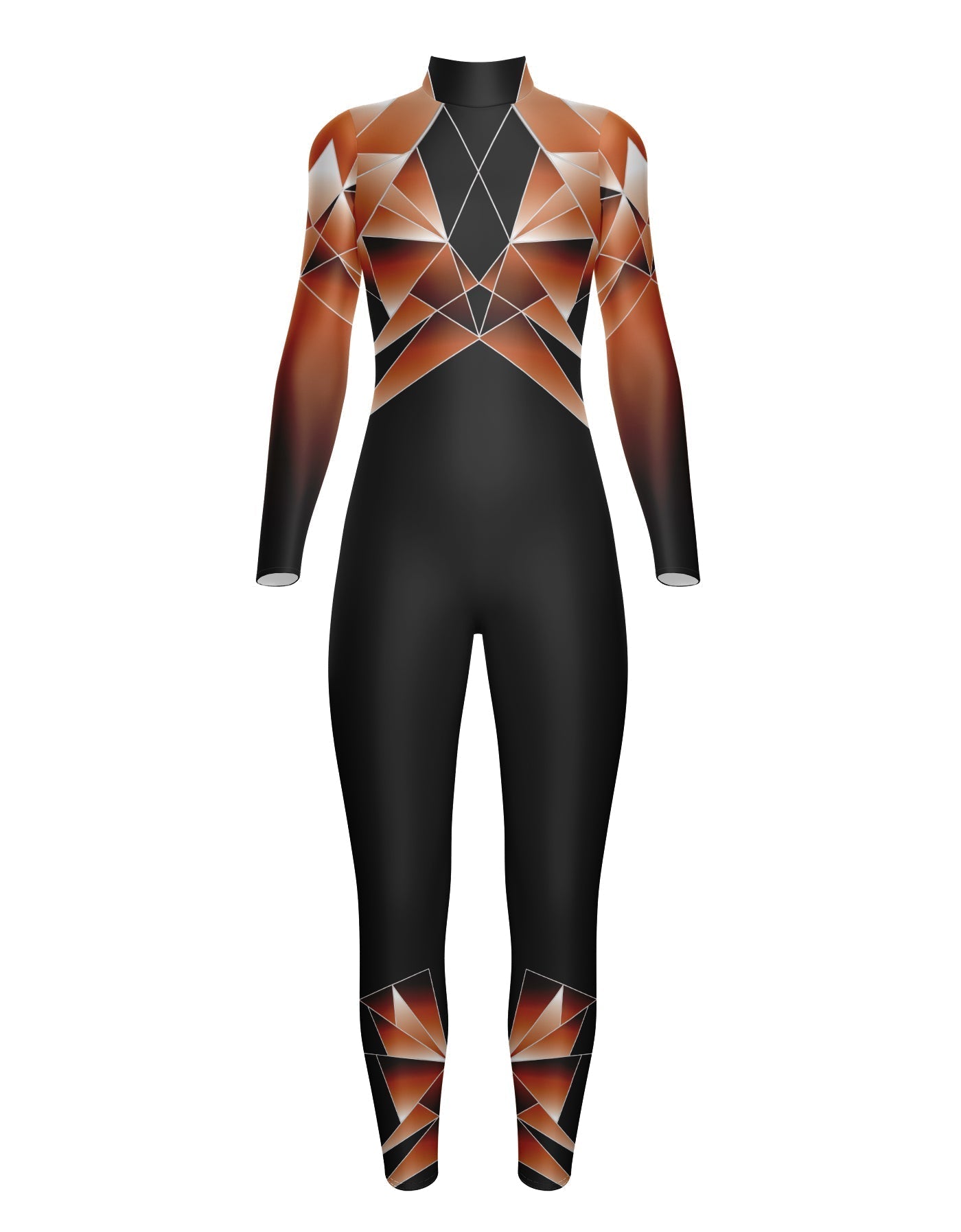 Ombre Prism LS TNeck Zipper Back Unitard