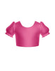 Solid Lycra Puff Sleeve Crop Top