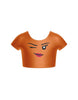 Happy Face Cap Sleeve Crop Top