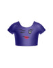 Happy Face Cap Sleeve Crop Top