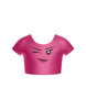 Happy Face Cap Sleeve Crop Top