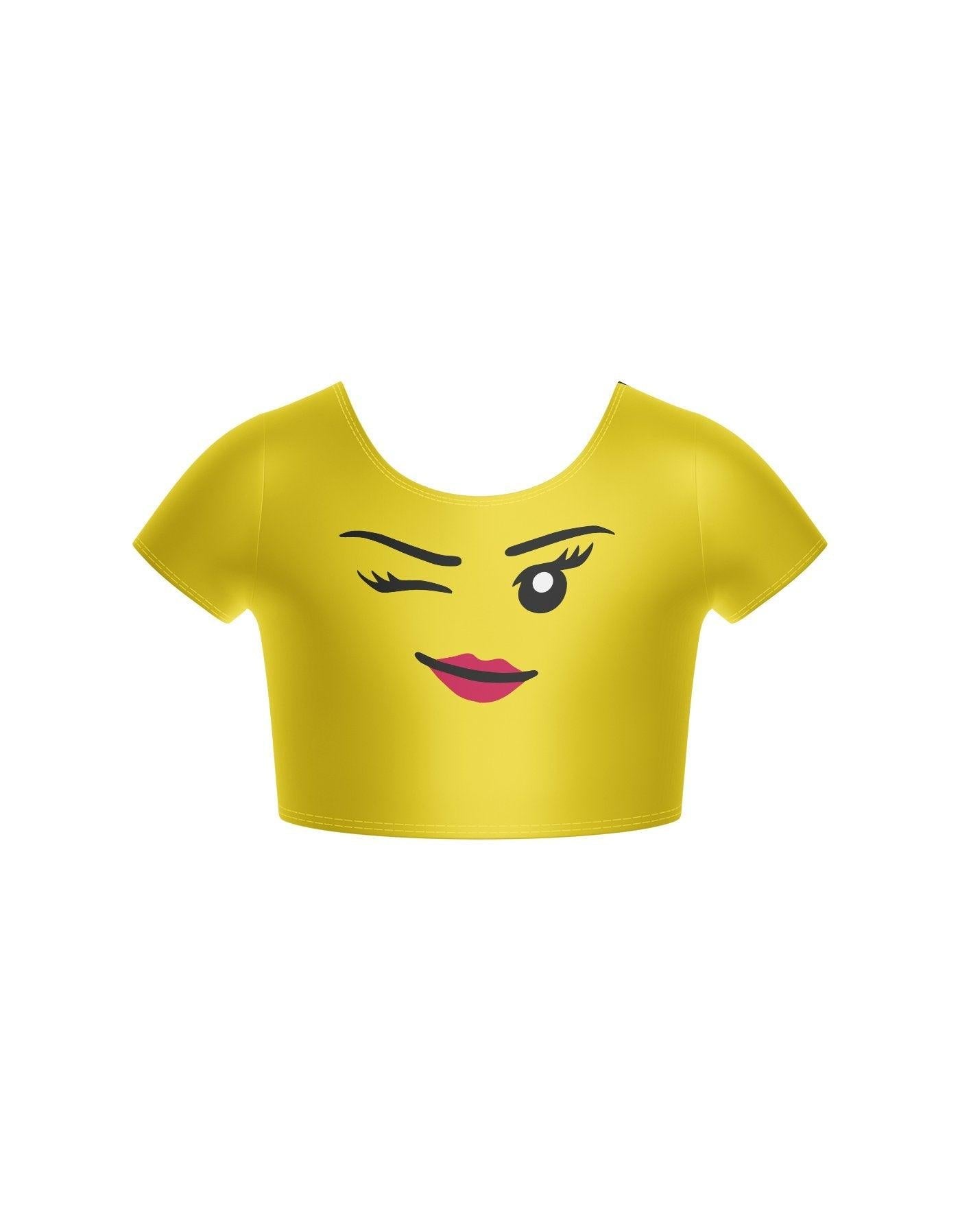 Happy Face Cap Sleeve Crop Top