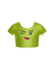 Happy Face Cap Sleeve Crop Top