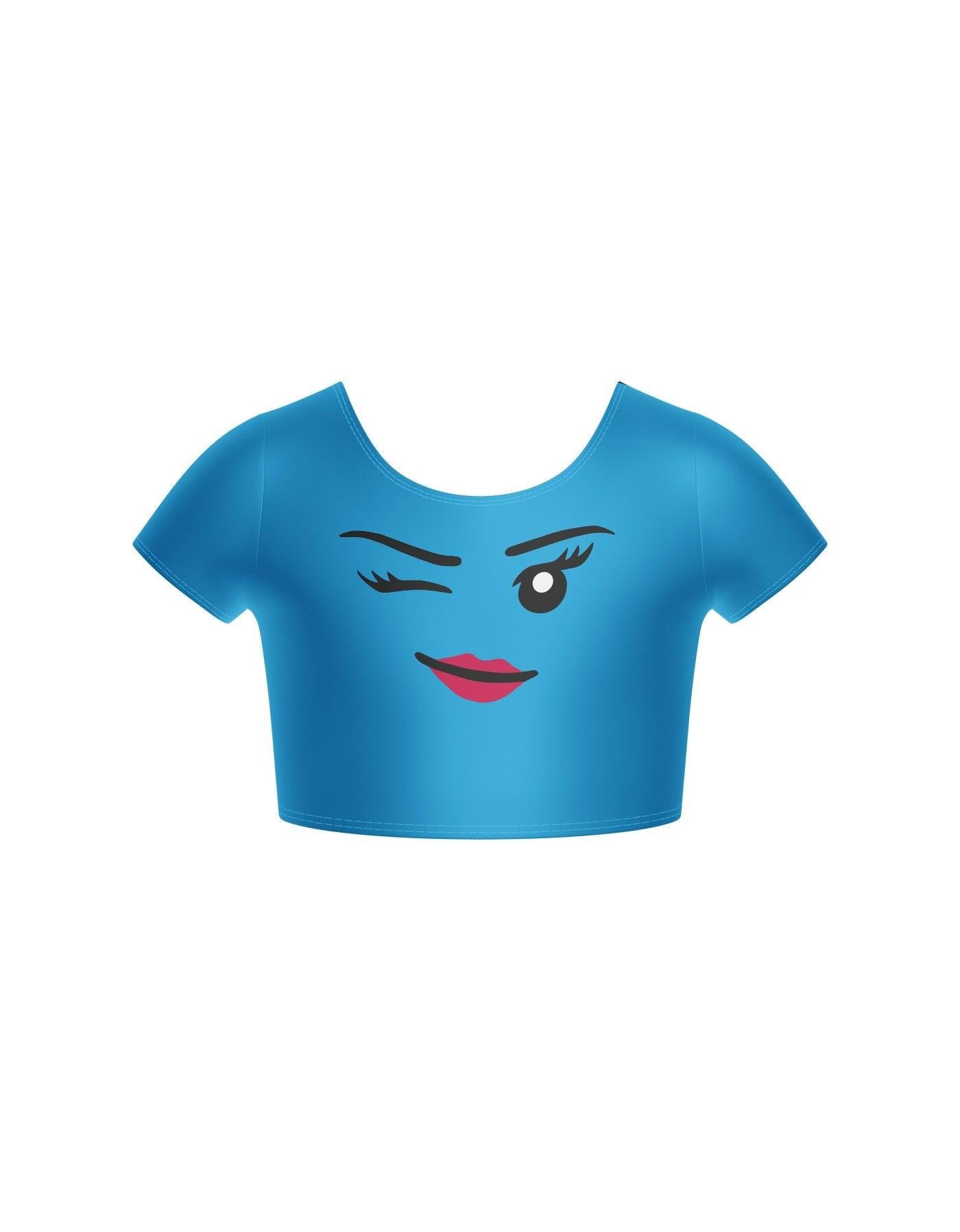 Happy Face Cap Sleeve Crop Top