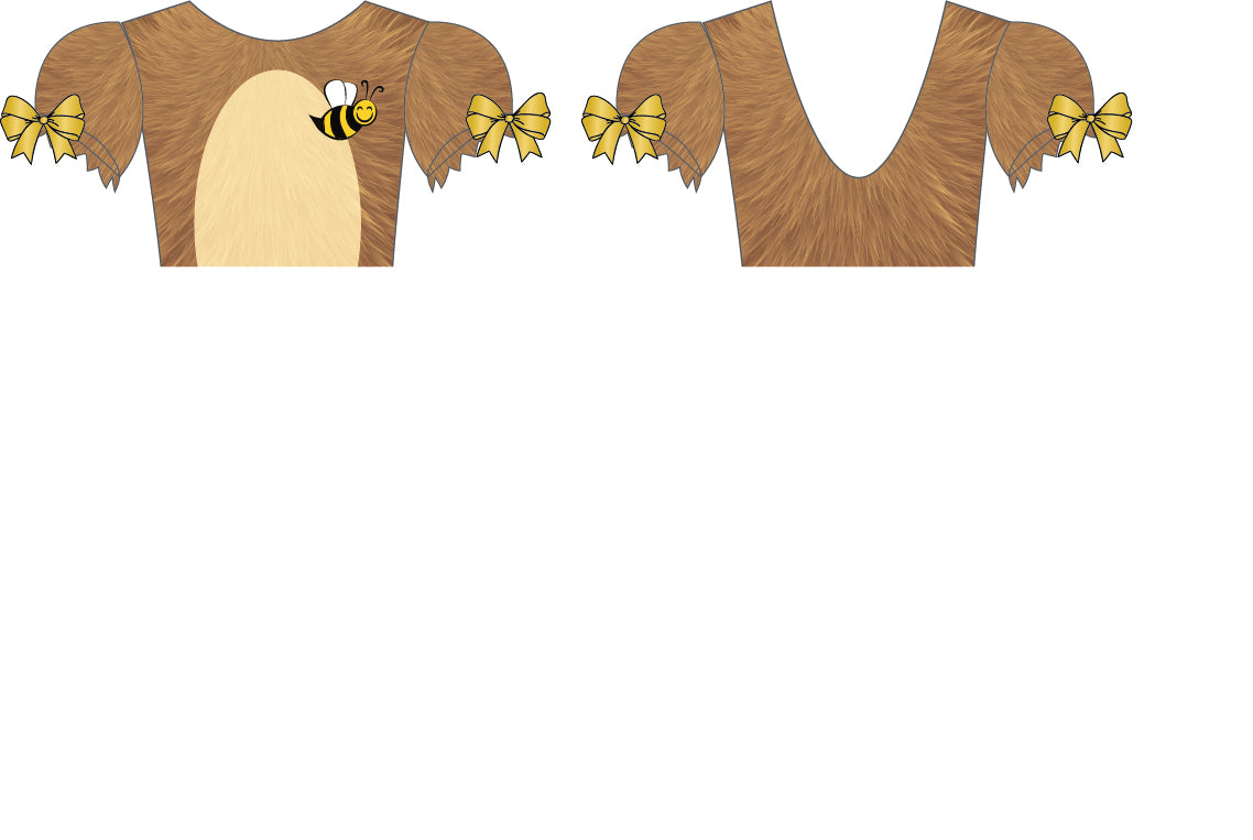 Custom Honey Bear Puff Sleeve Crop Top