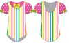 Candy Striper Puff Sleeve Leotard