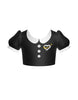 Flight Attendant Puff Sleeve Crop Top