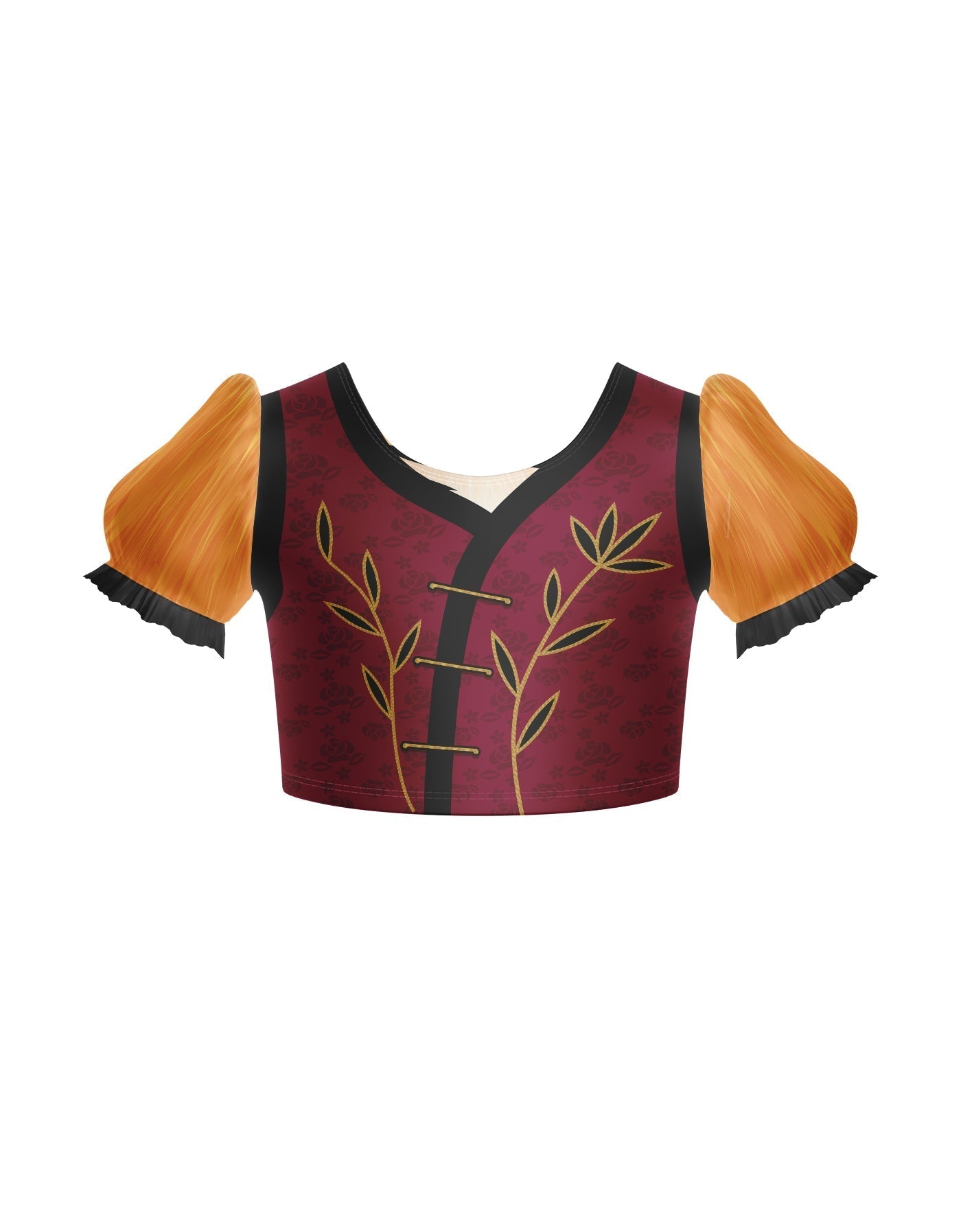 Karate Animals - Tiger - Kung Fu Panda Puff Sleeve Crop Top