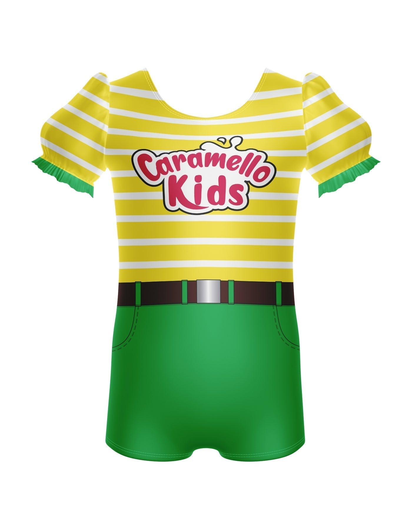 Caramel Koala Puff Sleeve Biketard