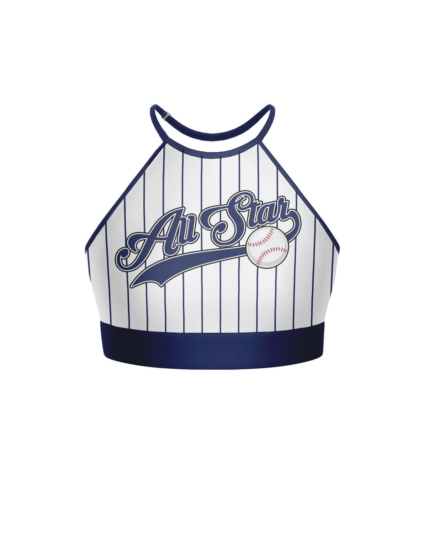 All Stars Baseball Halter Binding Crop Top