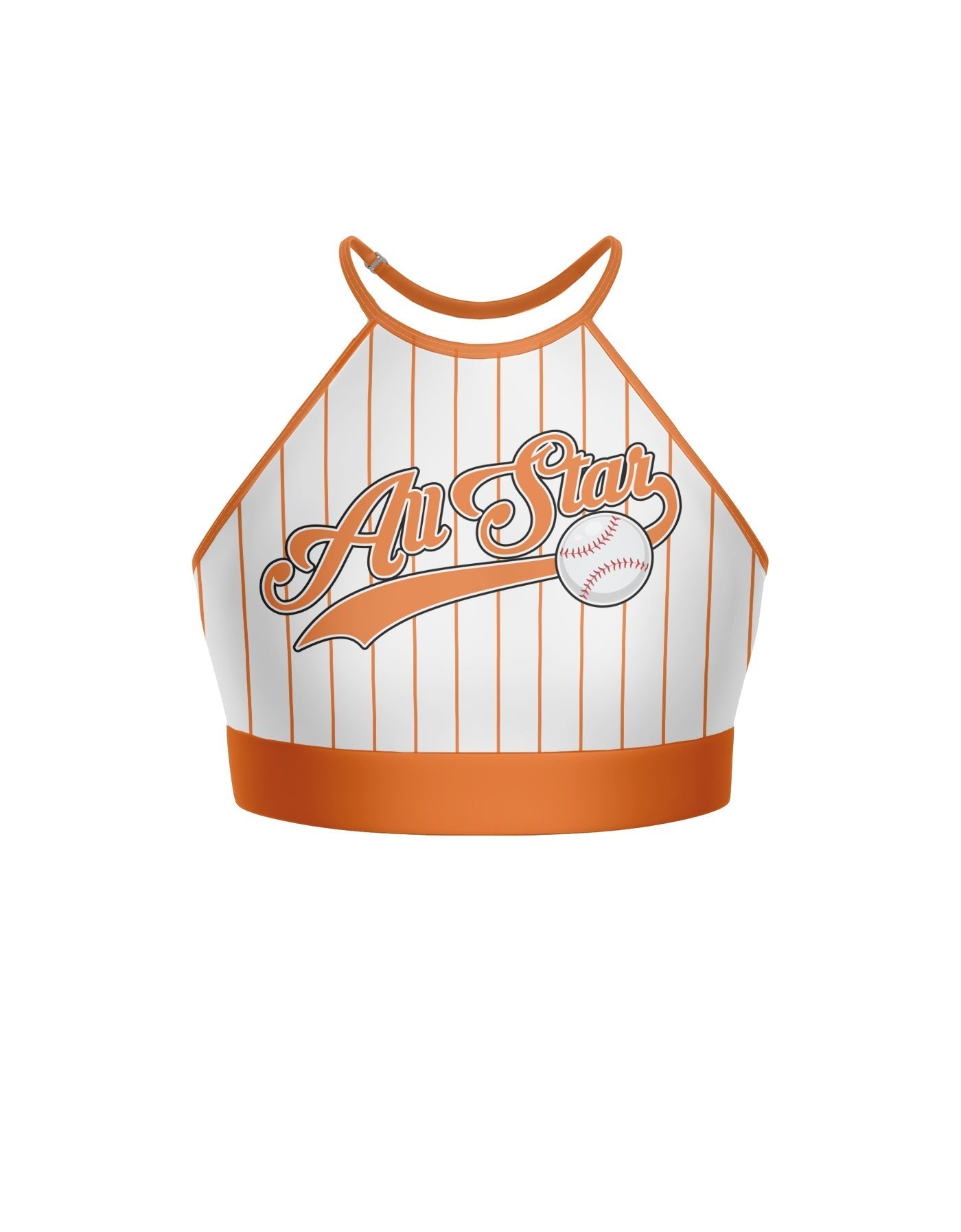 All Stars Baseball Halter Binding Crop Top