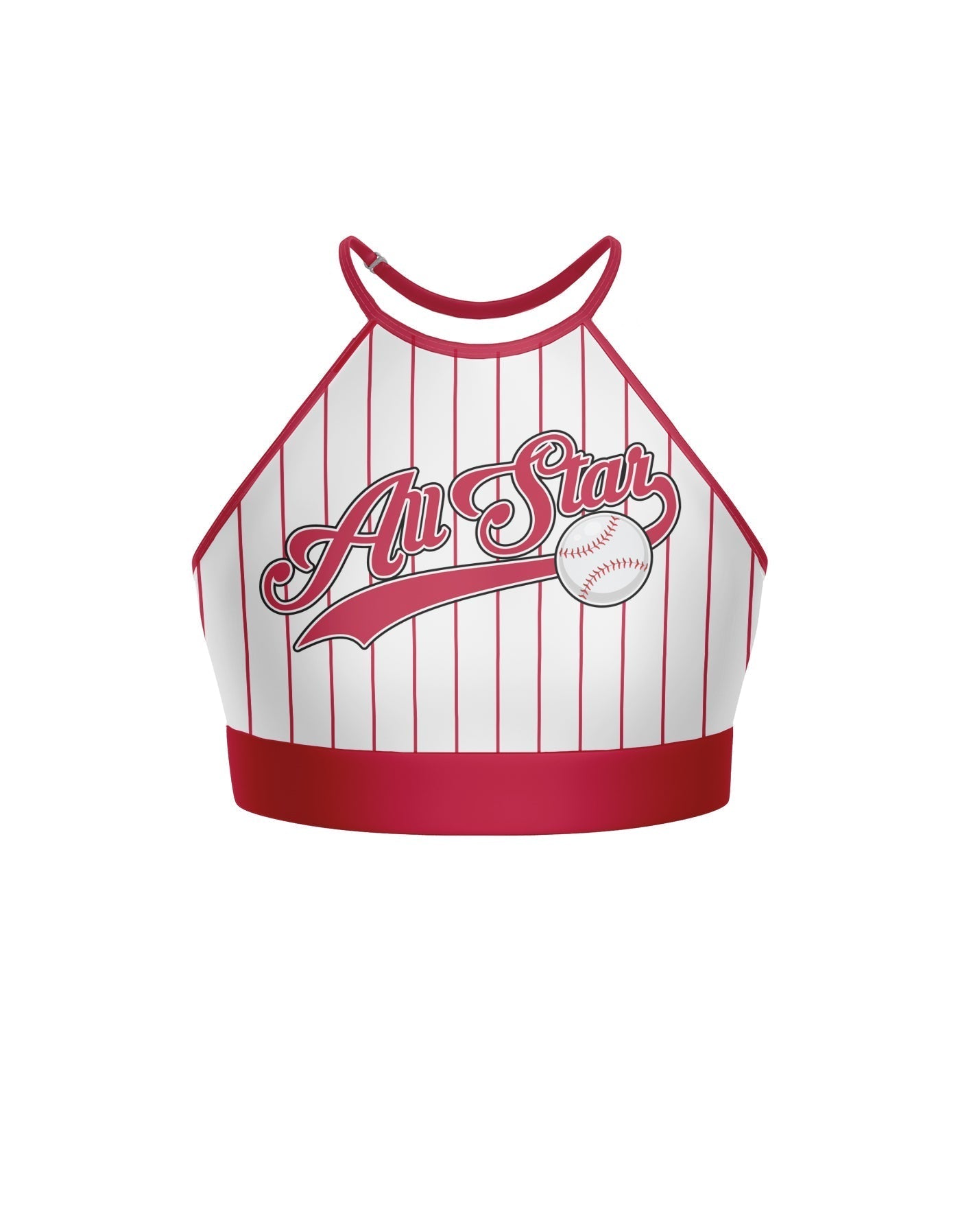 All Stars Baseball Halter Binding Crop Top