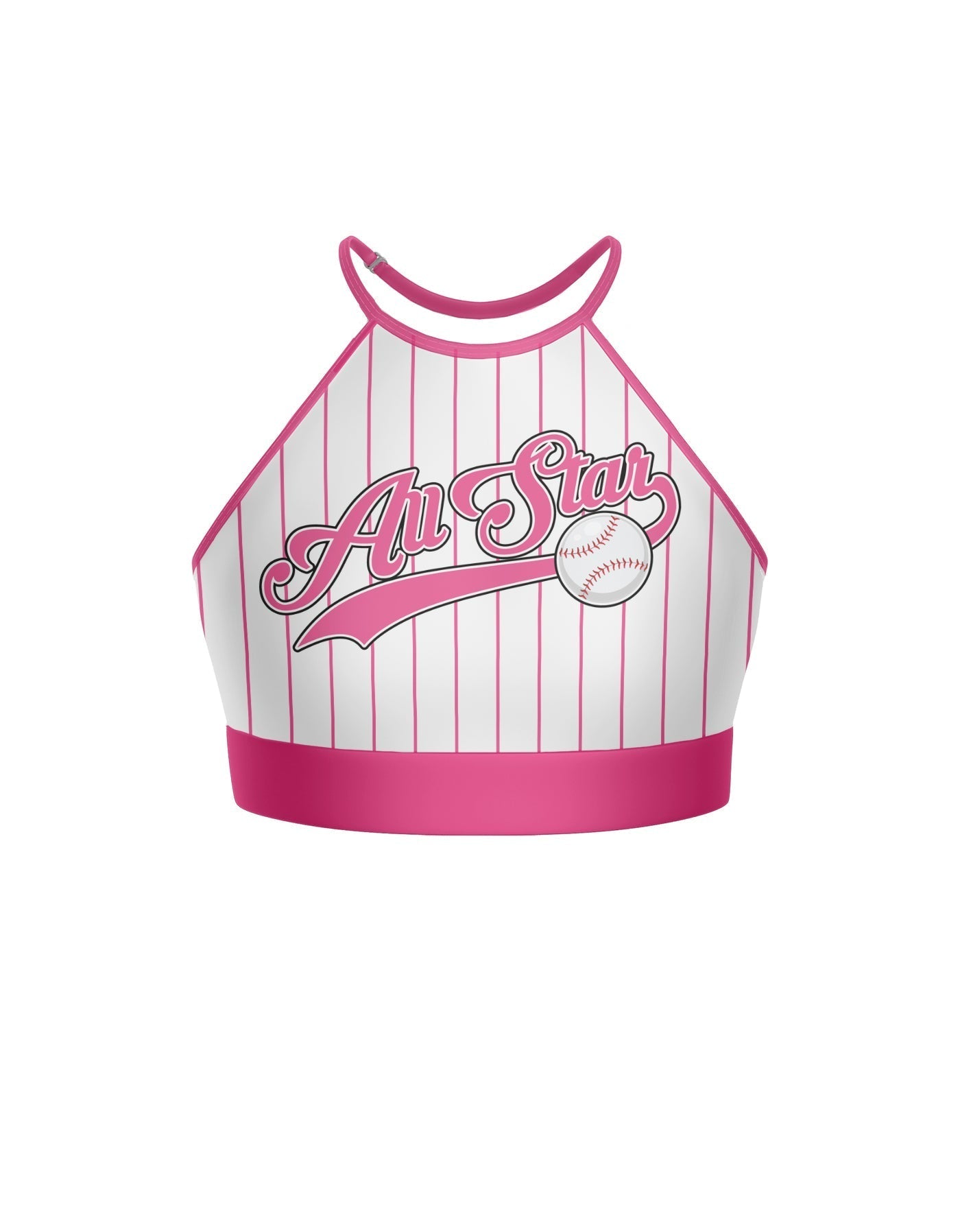 All Stars Baseball Halter Binding Crop Top