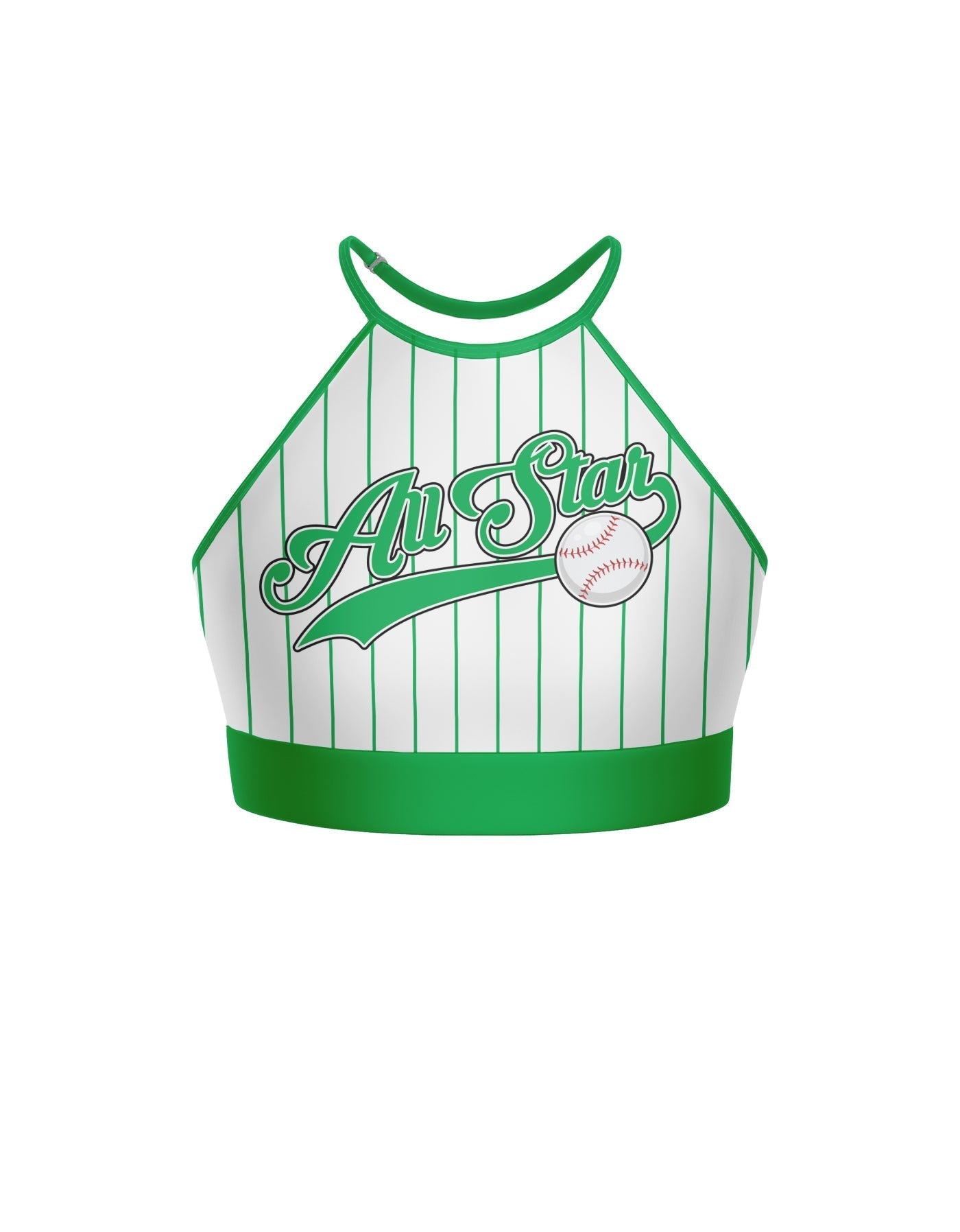 All Stars Baseball Halter Binding Crop Top