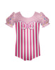 Candy Stripes Puff Sleeve Leotard