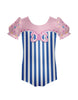 Candy Stripes Puff Sleeve Leotard
