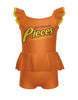 Pieces Chocolate Camisole Flutter Sleeve Biketard w Peplum