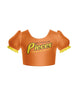 Pieces Chocolate Puff Sleeve Crop Top