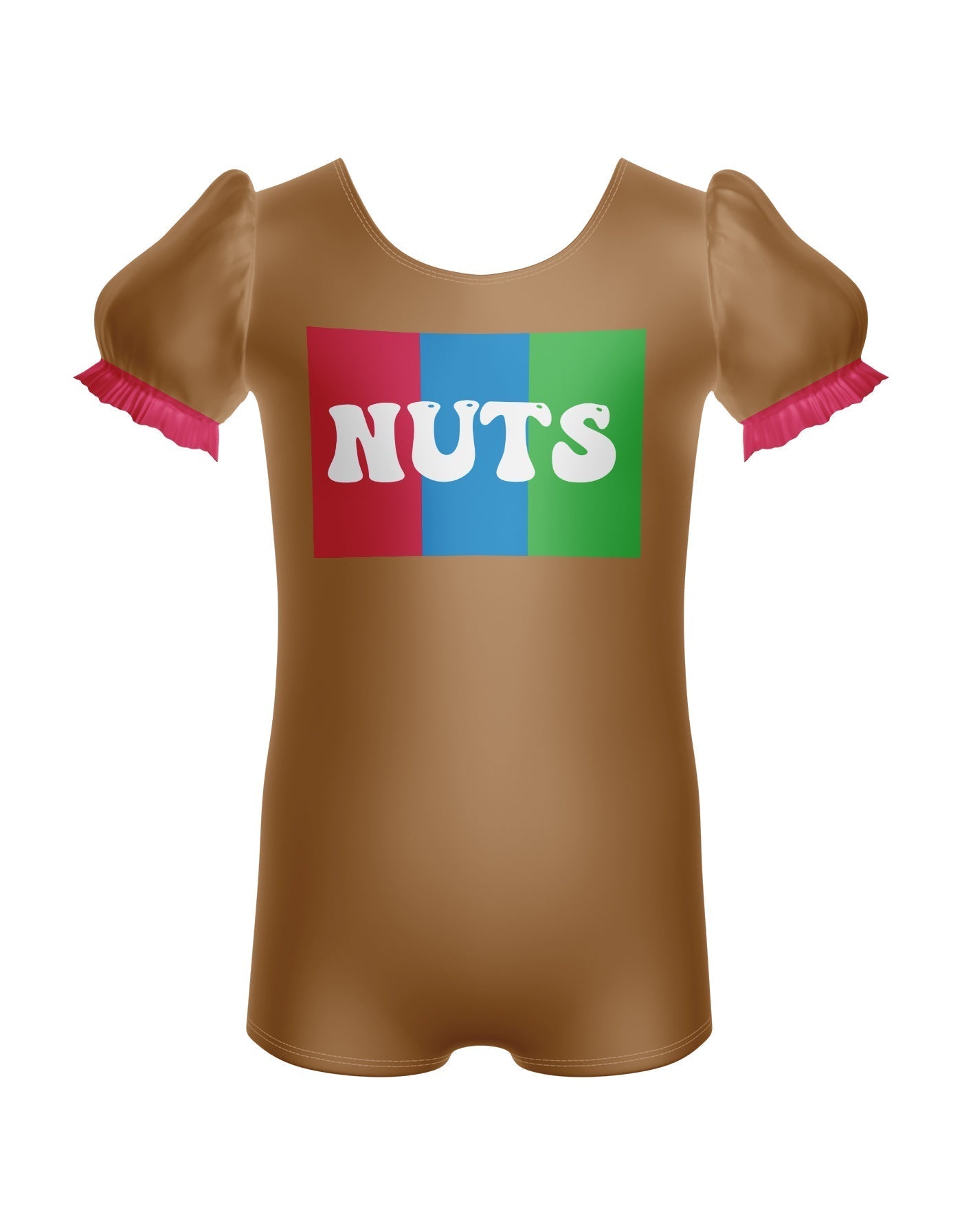 Peanut Butter Puff Sleeve Biketard