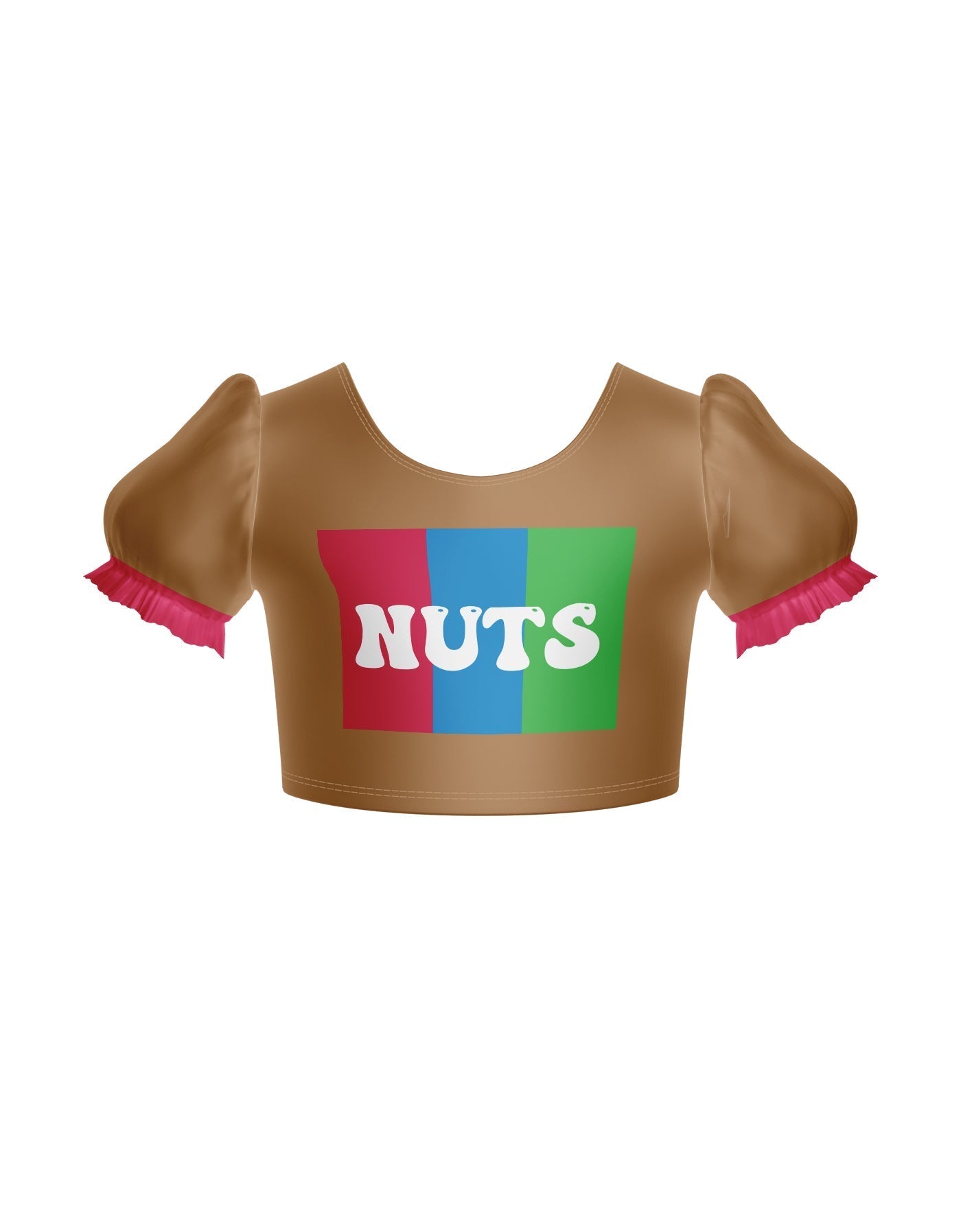 Peanut Butter Puff Sleeve Crop Top