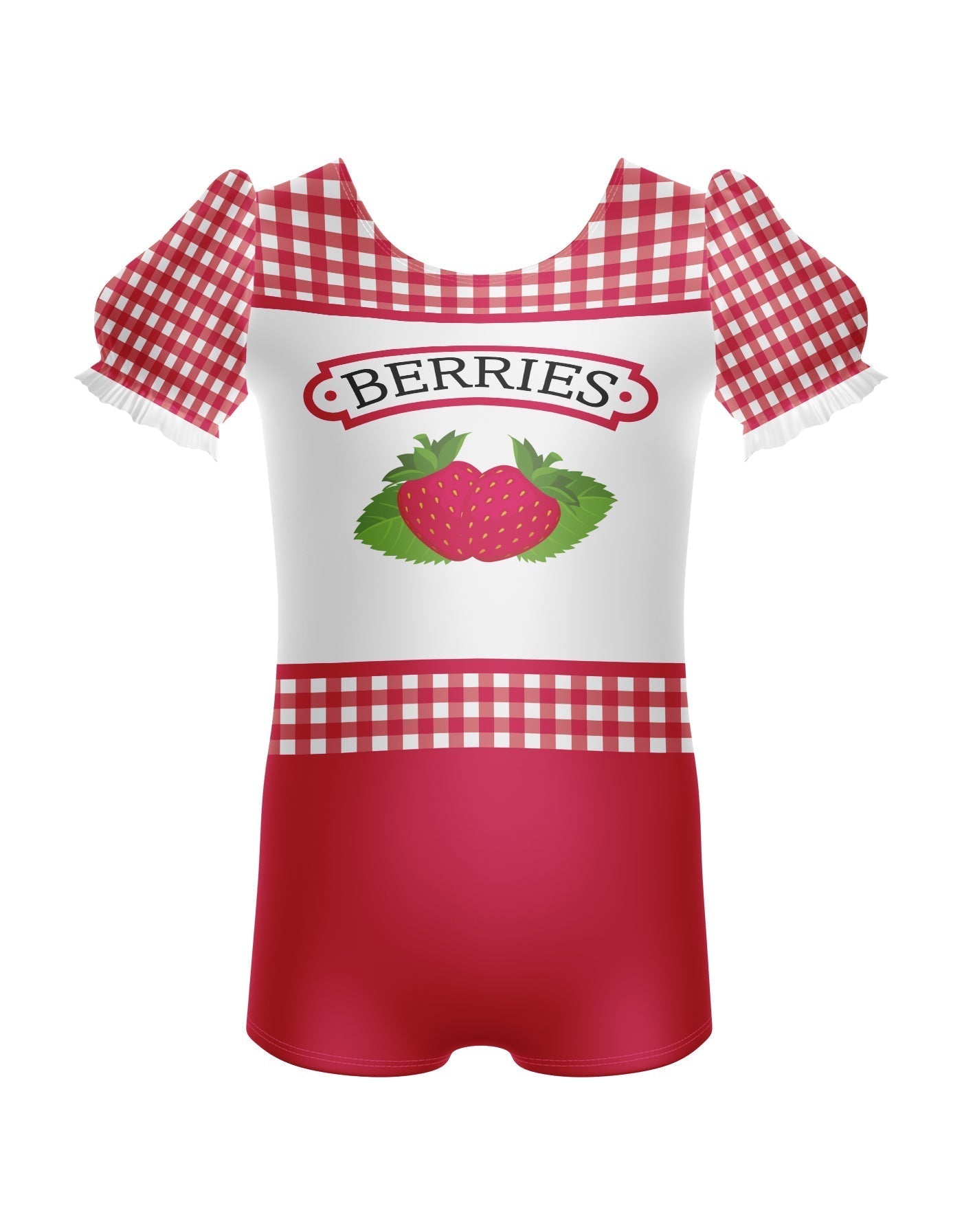 Berry Jam Puff Sleeve Biketard